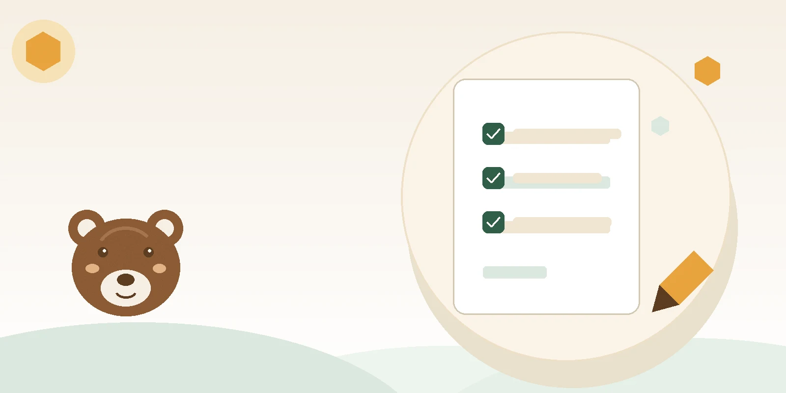 Online application checklist and pencil illustrating how to apply for bear loans