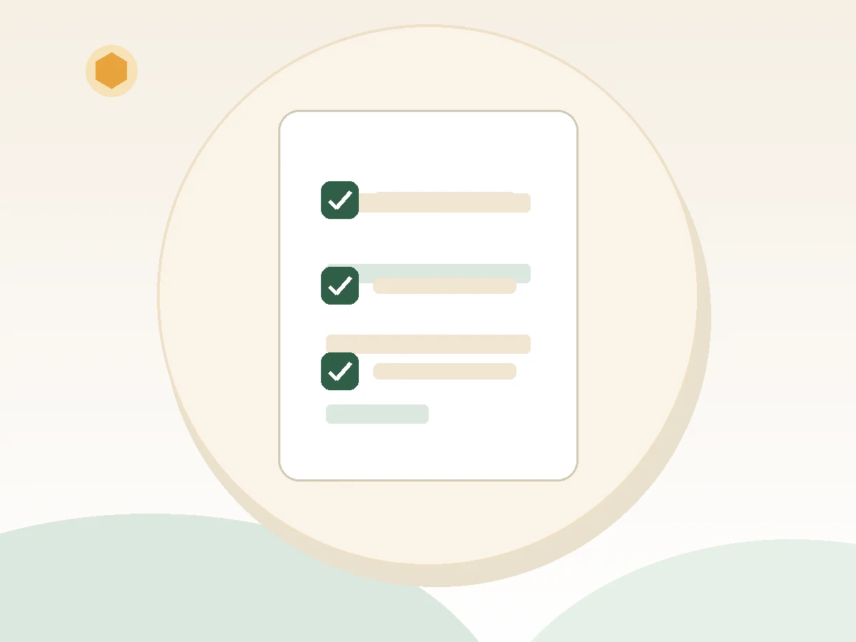 Checklist document illustrating bear loan requirements and eligibility items