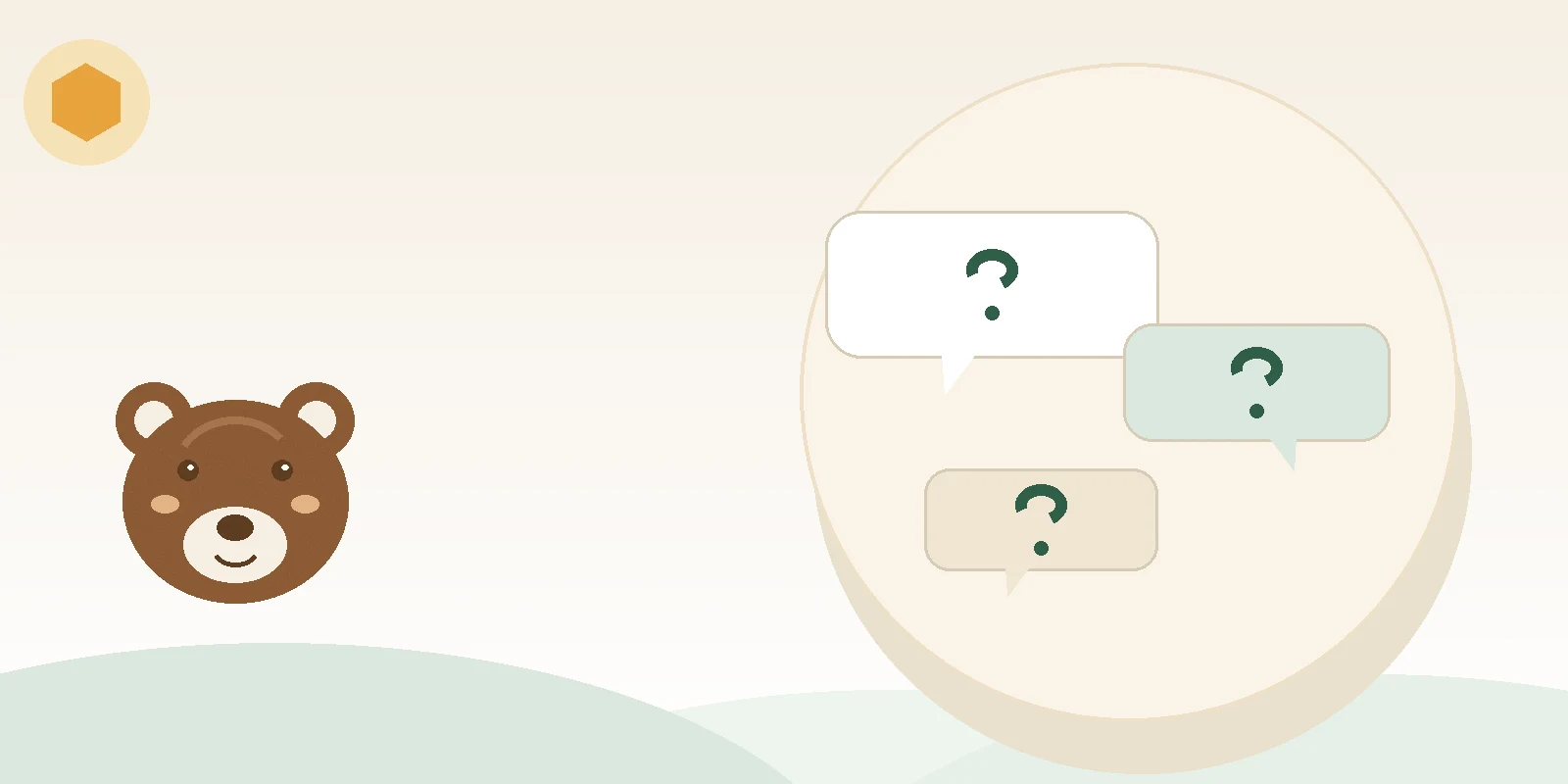 Question mark speech bubbles illustrating bear loans questions and answers