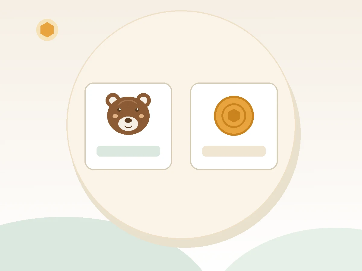 Two contrasting emblem cards illustrating bear loans versus lending bear comparison