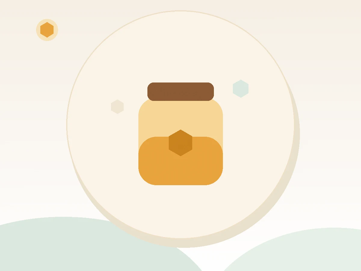Honey jar with a honeycomb emblem symbolizing transparent bear loan fees and pricing